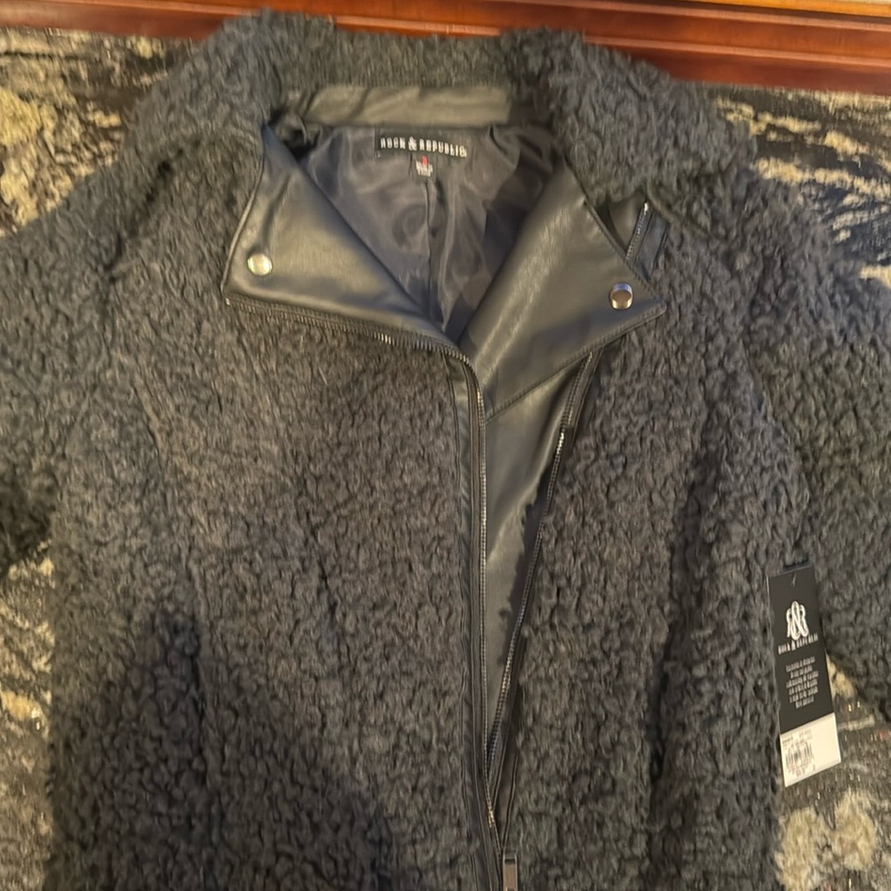 NWT Faux Fur/Leather Moto Jacket